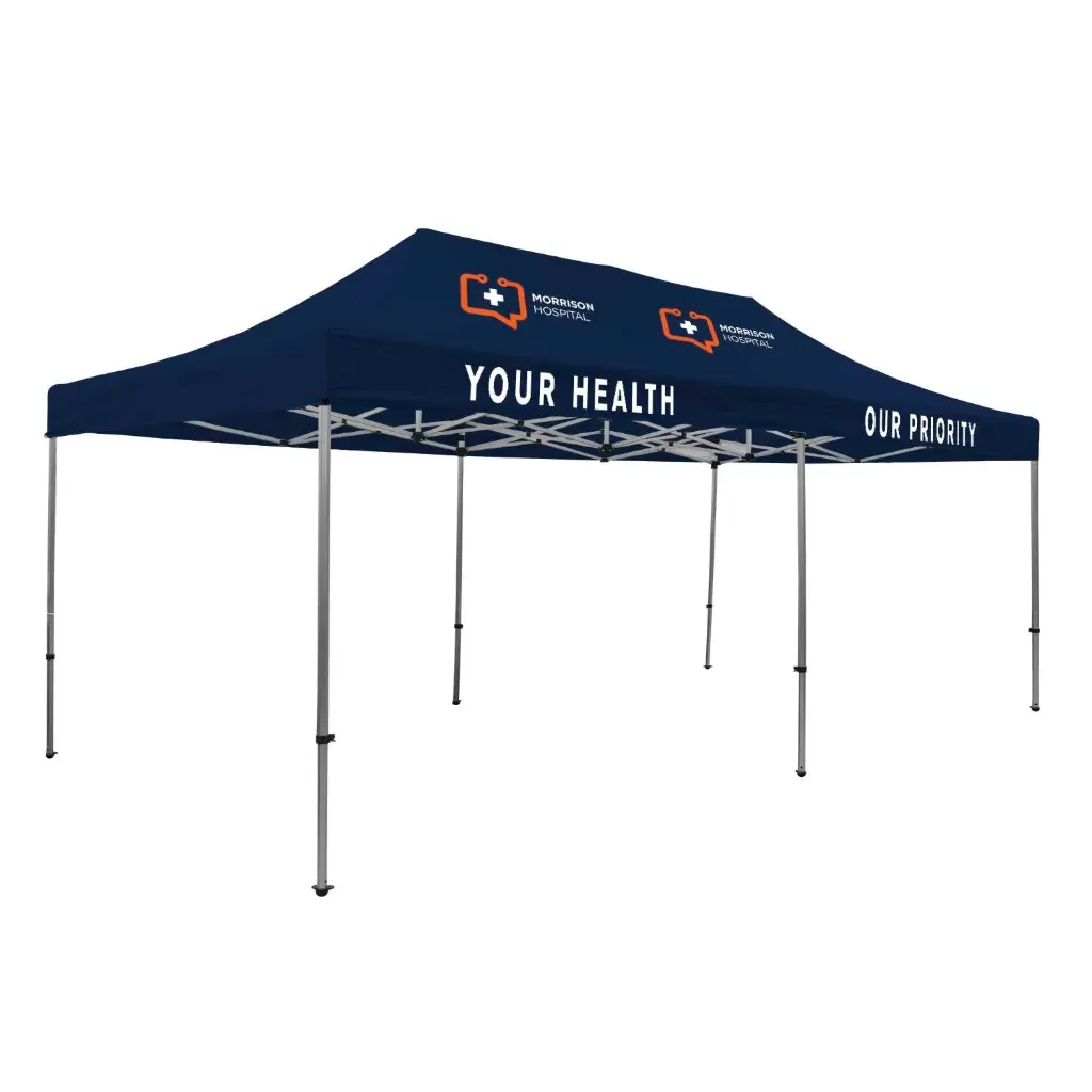 20' Premium Tent Kit (Imprinted, 4 Locations) (Blanco)