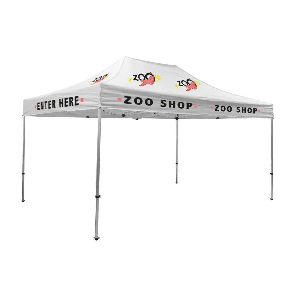 [240558-W] 15' Premium Tent Kit (Imprinted, 8 Locations) (White)