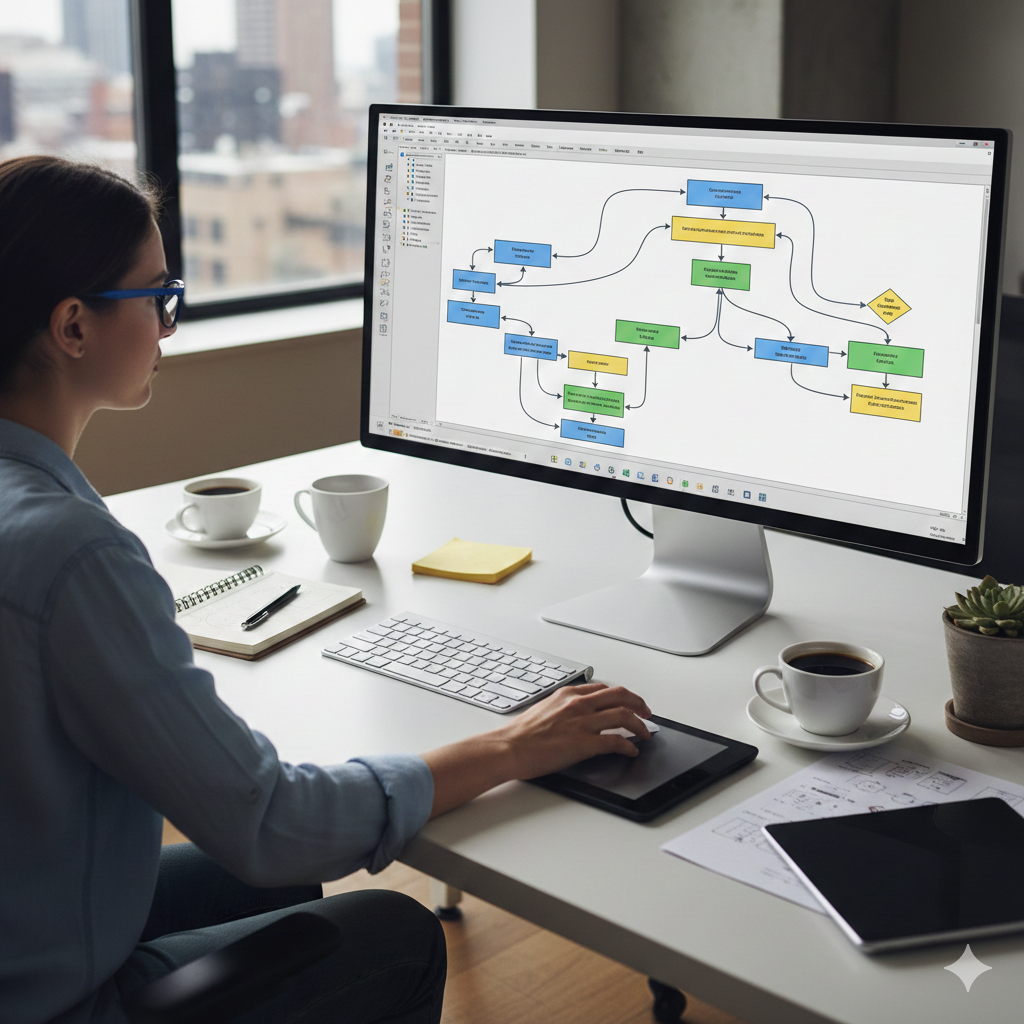 Entrenamiento de diagramas de flujo: Usando la IA, Flocharts y Draw.io